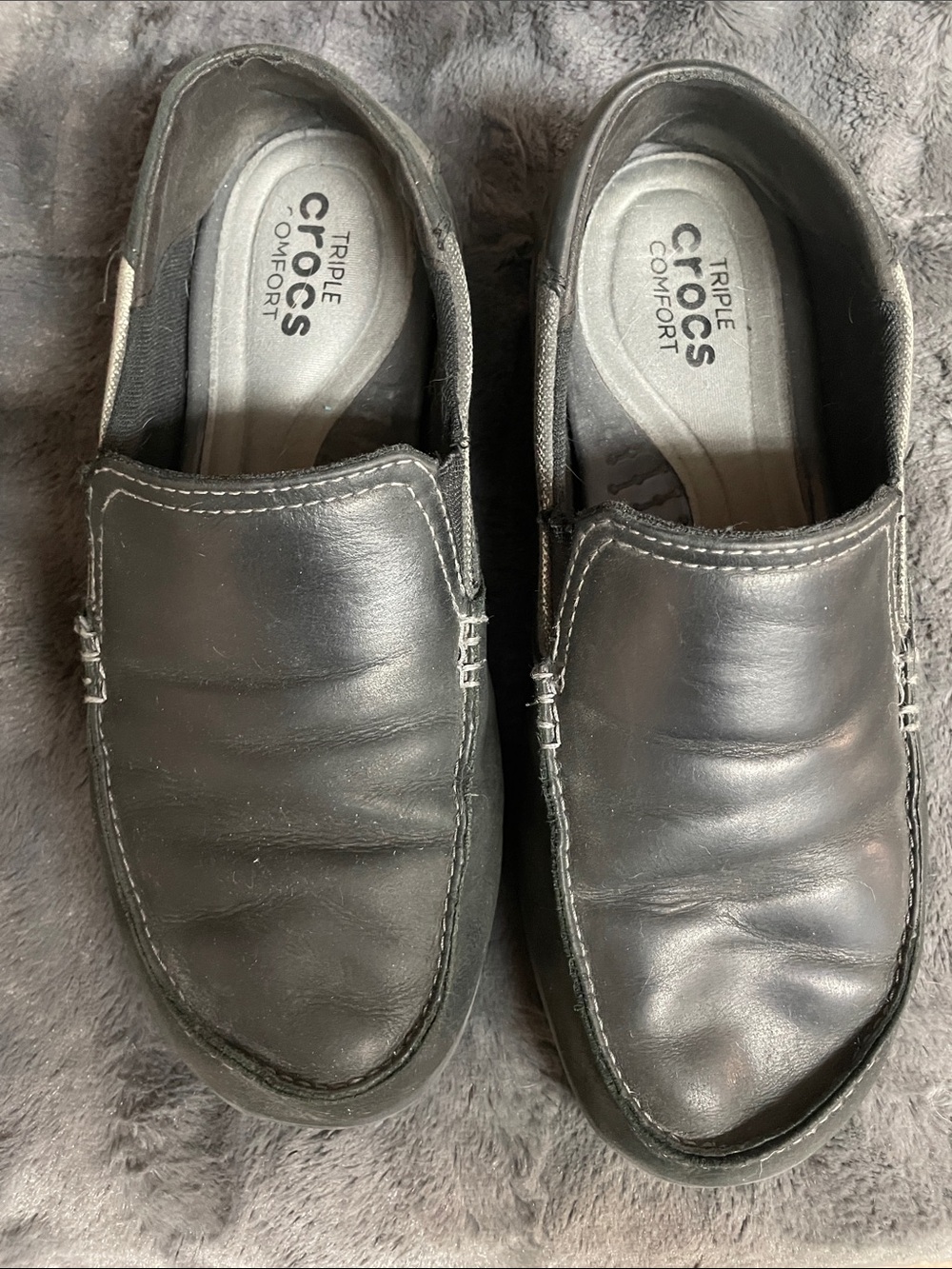 CROCS Men's Black Slip-On Loafers - Triple Comfort